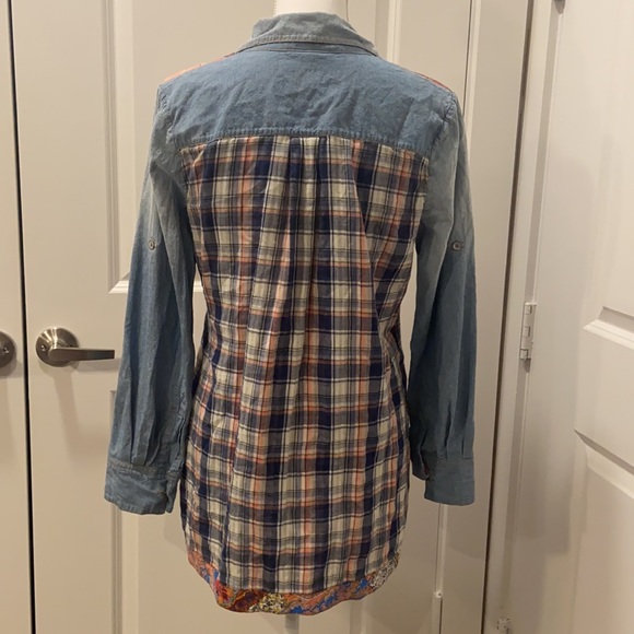 Aratta Celine Paisley Plaid Shirt Size Small - Picture 6 of 9